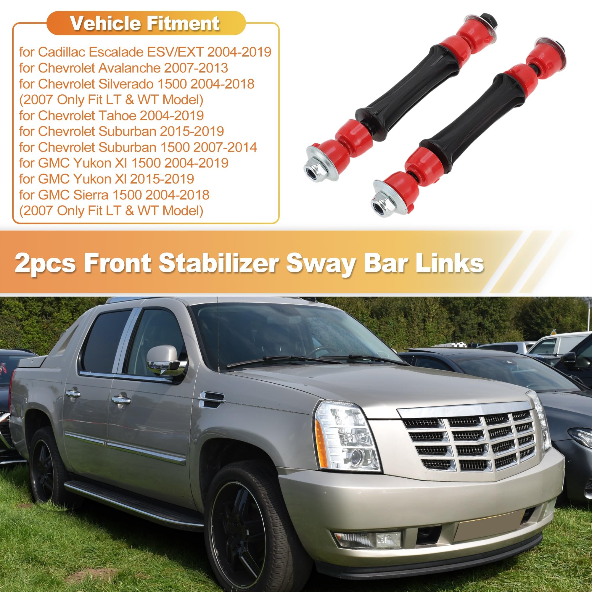 stabilizujące Stabilizator Pasuje do Cadillaca Escalade, pasuje do Chevroleta Silverado nr K700538, 2 szt. łączników stabilizatora przedniego
