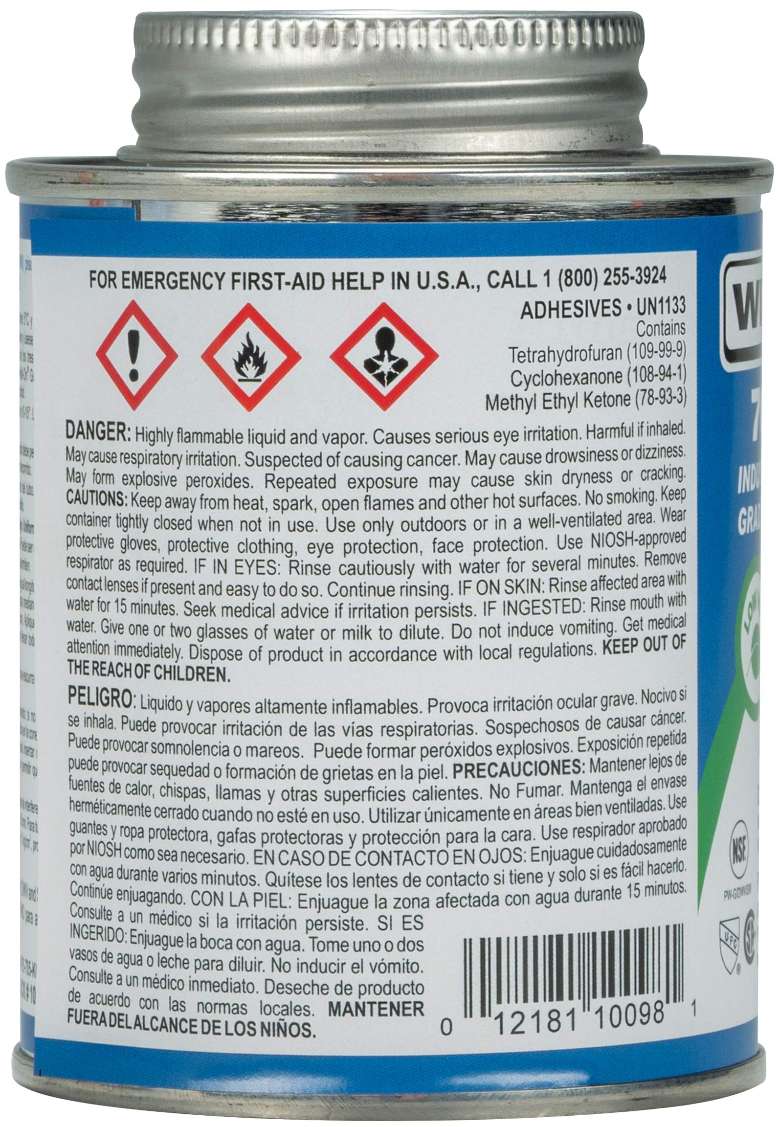Weld-On PVC Solvent Cement - 1/2 Pint -4 Weld-On PVC Solvent Cement - 1/2 Pint -4