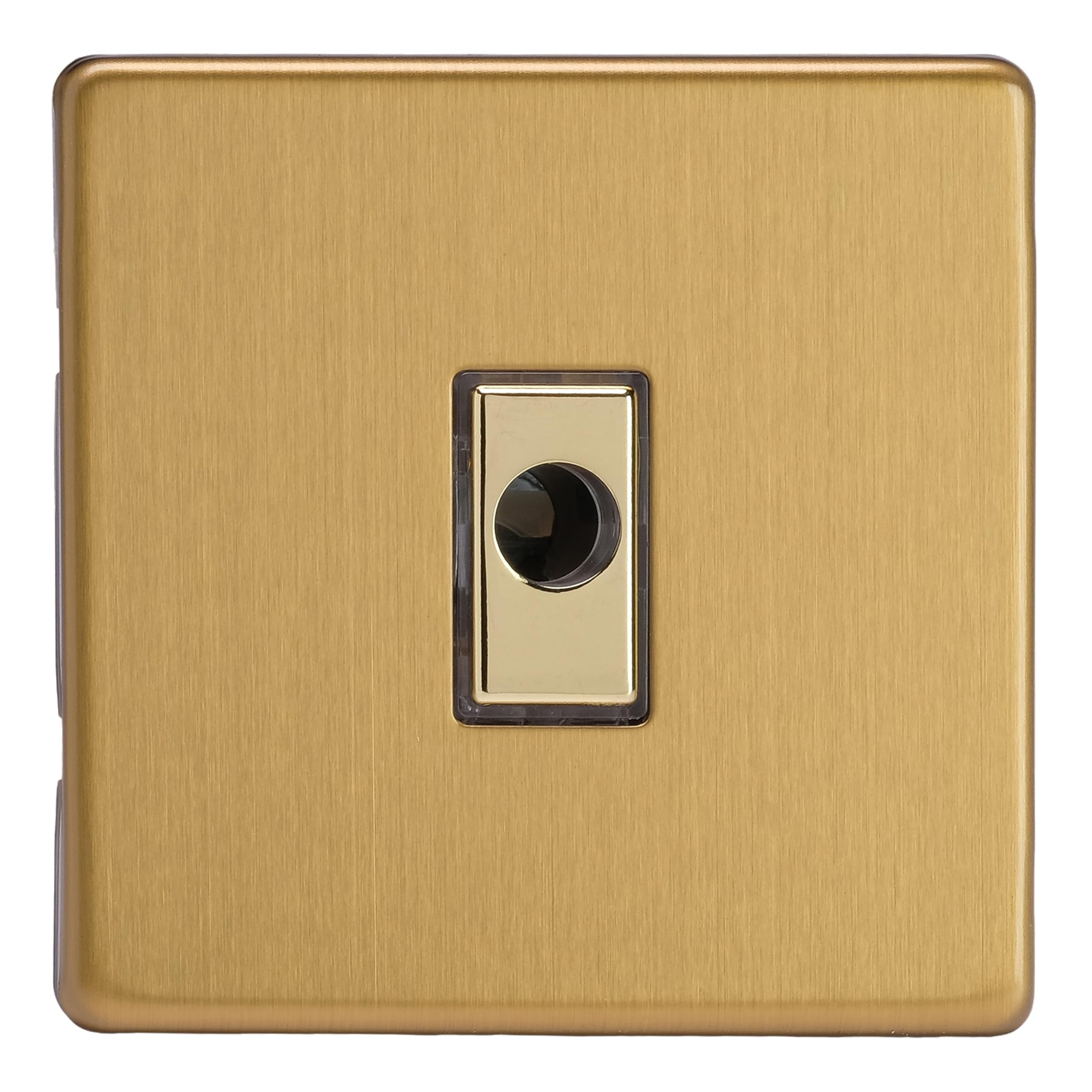 Varilight Flex Outlet PlateScrewless Brushed Brass With Polished Brass InsertXdbfods from B&Q
