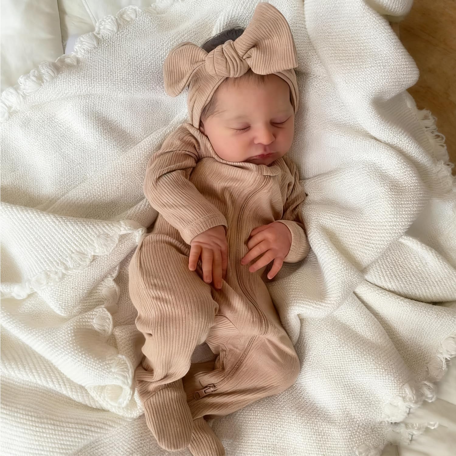 Anano Reborn Baby Dolls 19 Inch Realistic Sleeping Newborn Baby Girl Dolls That Look Real Looking Asleep Baby Lifelike Silicone Reborn Babies Alive Toddler Doll For Kids Gift