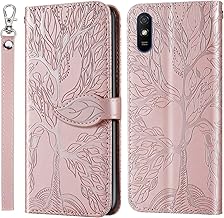 JayModCase Coque pour Xiaomi Redmi 9A / Redmi 9AT / Redmi 9i, Premium en Cuir PU Multifonction Antichoc Etui à Rabat, Support Fentes Cartes Pochette de Portefeuille Cuir - Or Rose