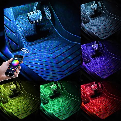 Miniatura 2 de Luces LED para automóvil, luces interiores inteligentes para automóvil con control de aplicación, luces interiores RGB para automóvil con modo de