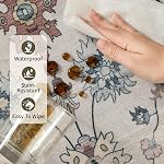 Rugxara 5x7 Area Rugs for Bedroom & Living Room - Washable Floral Boho Vintage Rug,Soft & Non-Slip,Low Pile Wool Carpet for Indoor Dining Room,Girls Room,Nursery Room and Kids Room(Grey)