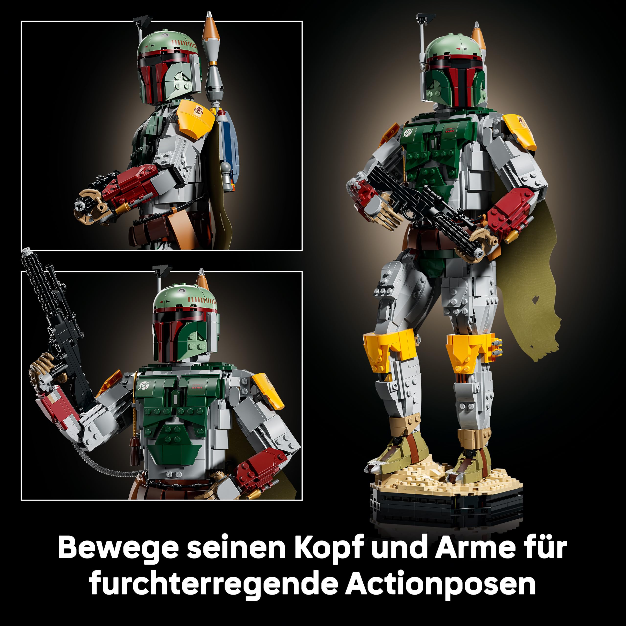 LEGO Star Wars: Die Rückkehr der Jedi-Ritter Boba Fett Figur - mit Helm, Blaster & Kopfgeldjäger Minifigur - Regal oder Schreibtisch Deko - Geschenkidee für die Rückkehr der Jedi Fans - 75455