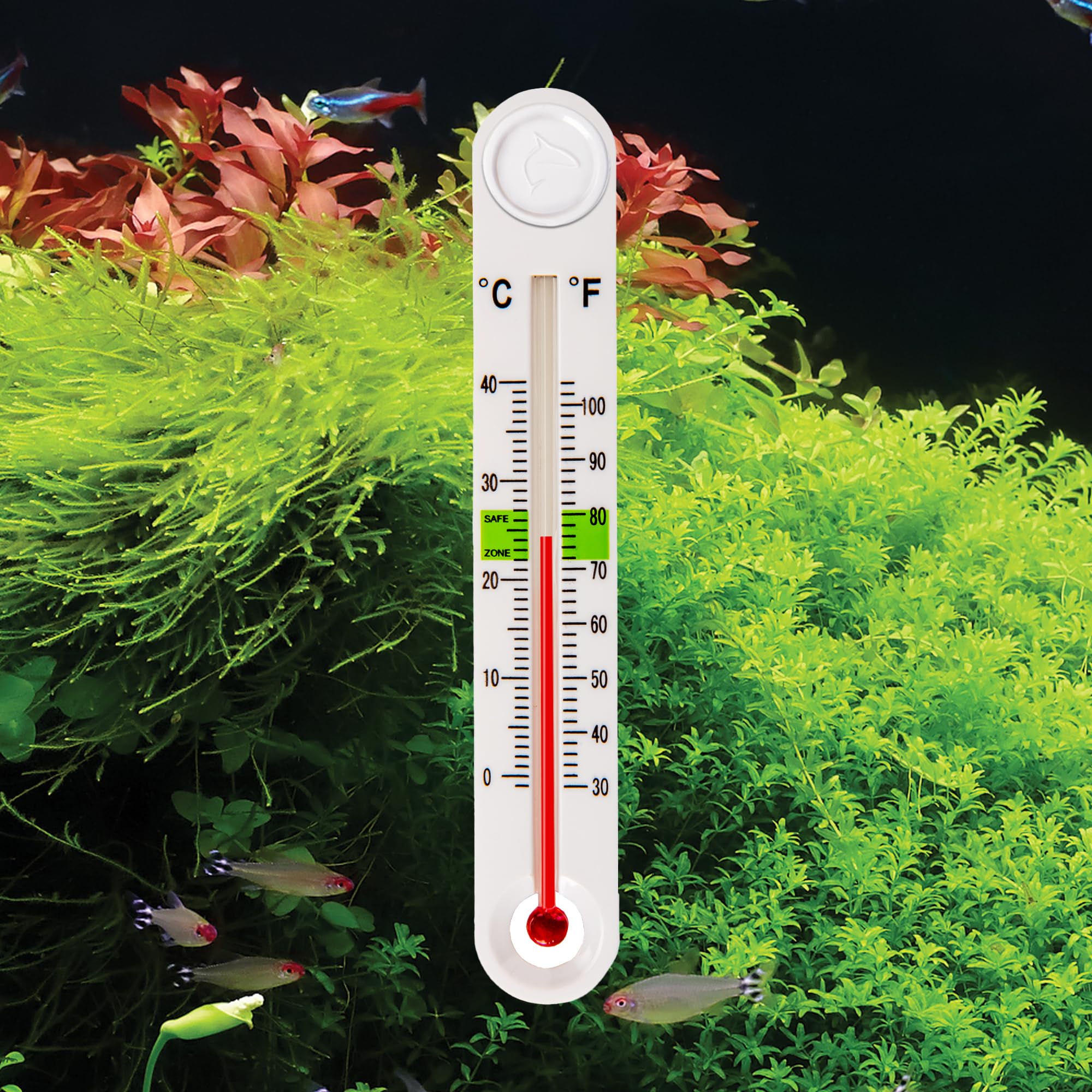 Aquatop Smart-Temp ASTT-001 - Termómetro de acuario con soporte magnético - Termostato fácil de leer para tanques de agua dulce y salada y hábitats acuáticos
