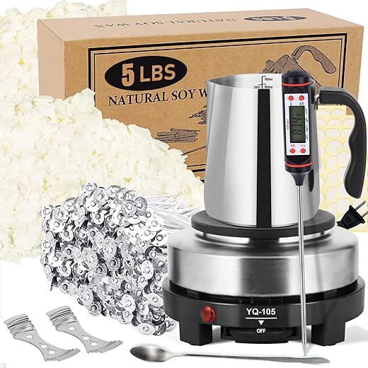 SAEUYVB Candle Making Kit - Candle Making Kit for Adults - Full Set Candle Making Supplies - Soy Candle Kit - DIY Starter Scented Soy Candle Making Kit - Perfect Decoration for Family Life