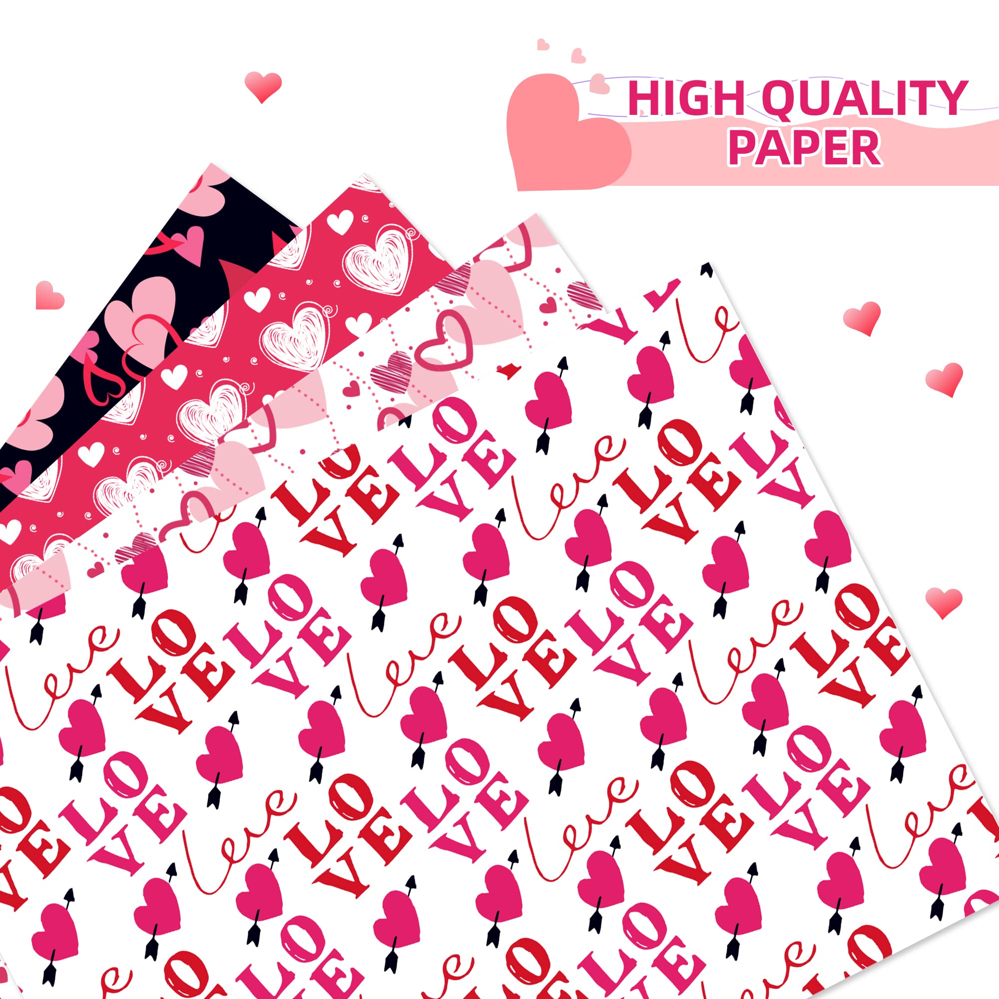 AnyDesign - 12 Hojas De Papel De Regalo Para El Día De San Valentín