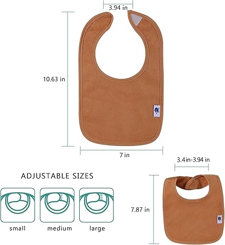 Miniatura 8 de Baberos impermeables para niñas, niños, babero unisex de algodón sólido de punto para bebés