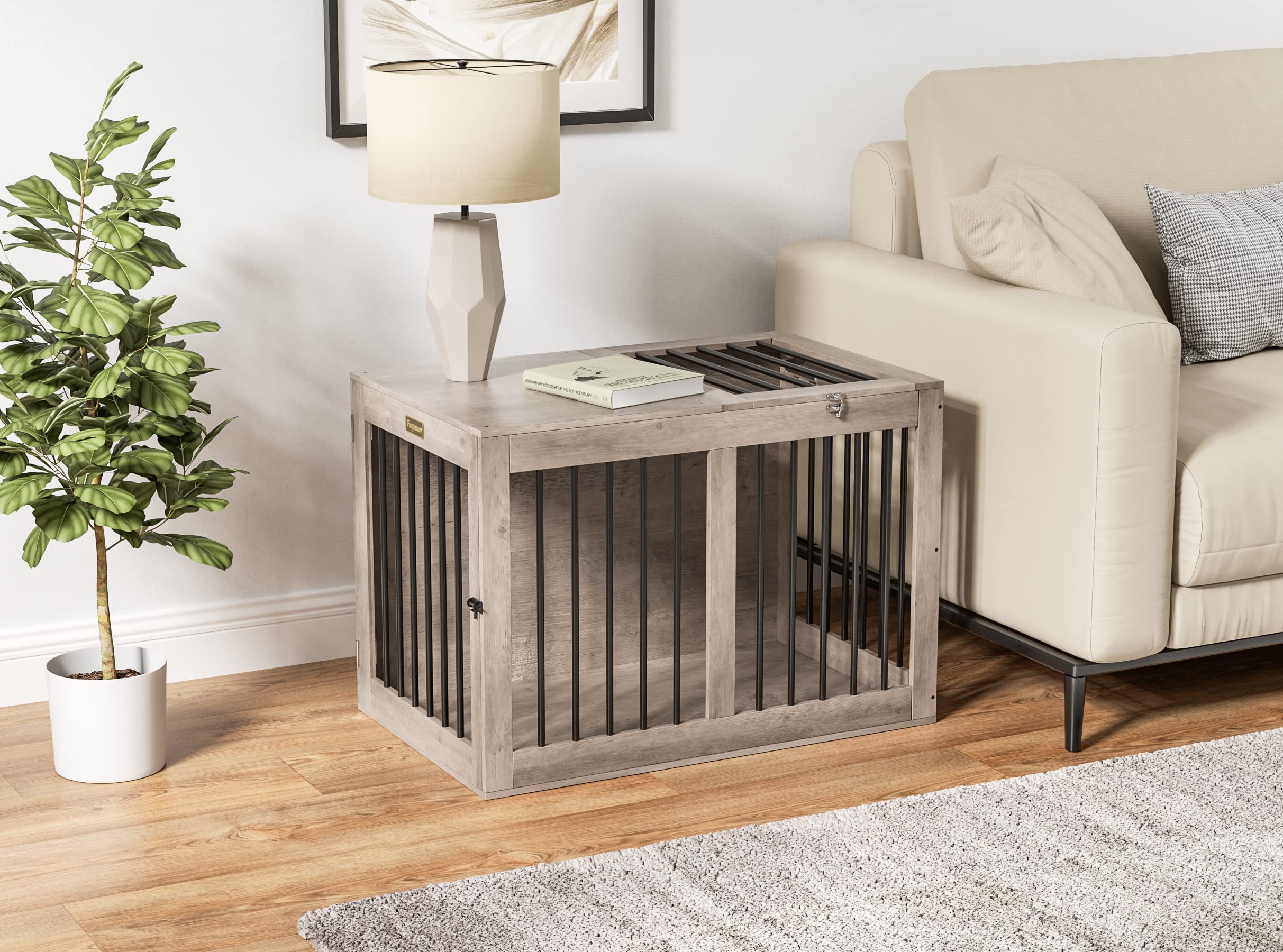 【SALE／10OFF AsukasRoom特別価格Dog Crate Furniture with Soft Bed, Calmbee