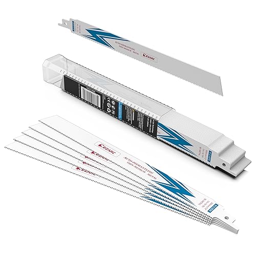 Miniatura 8 de EZARC Hoja de sierra recíproca, M42 hojas de sierra bimetálicas para demolición de acero de 6 pulgadas 14+18TPI R610DM (paquete de 5)