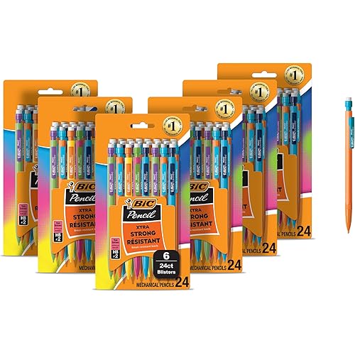 BIC Xtra Strong Mechanical Pencils with Erasers, Thick Point (0.9mm), 144-Count Bundle, Bulk Mechanical Pencils for School or Office Supplies