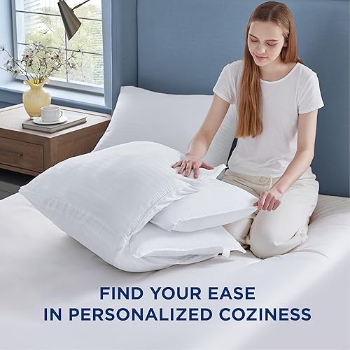 Miniatura 2 de Bedsure Almohadas de cama de capa ajustable para dormir, juego de 2 almohadas de tamaño Queen, almohadas de lujo con almohadas firmes suaves y