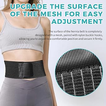 ENLUNTRA Umbilical Hernia Belt for Men and Women,Abdominal Support Binder with Compression Pad, Belly Button Umbilical Hernia Belts for Men(L)