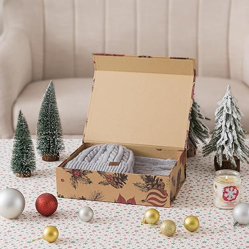 Miniatura 7 de Soul & Lane Caja de regalo de Navidad con tapa, 12.5 x 9.0 x 3.5 pulgadas, caja de regalo magnética de Navidad para regalos con diseño navideño y