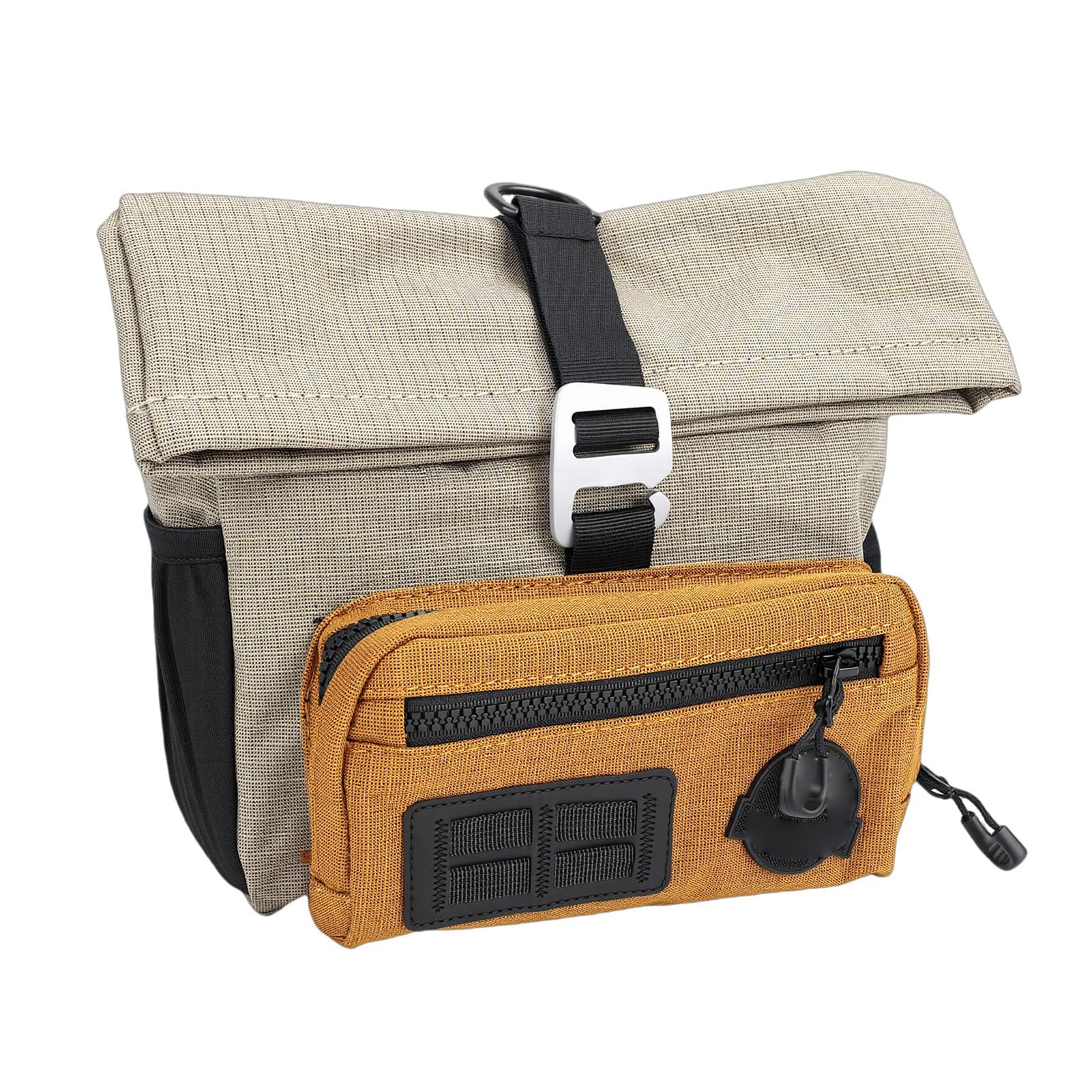 Keenso Borsa da Manubrio per Bici, Rivestimento in TPU Poliestere 300D Robusto e Leggero, Perfetta per le Bici Pieghevoli Dahon e le Avventure in Bicicletta (Cachi)