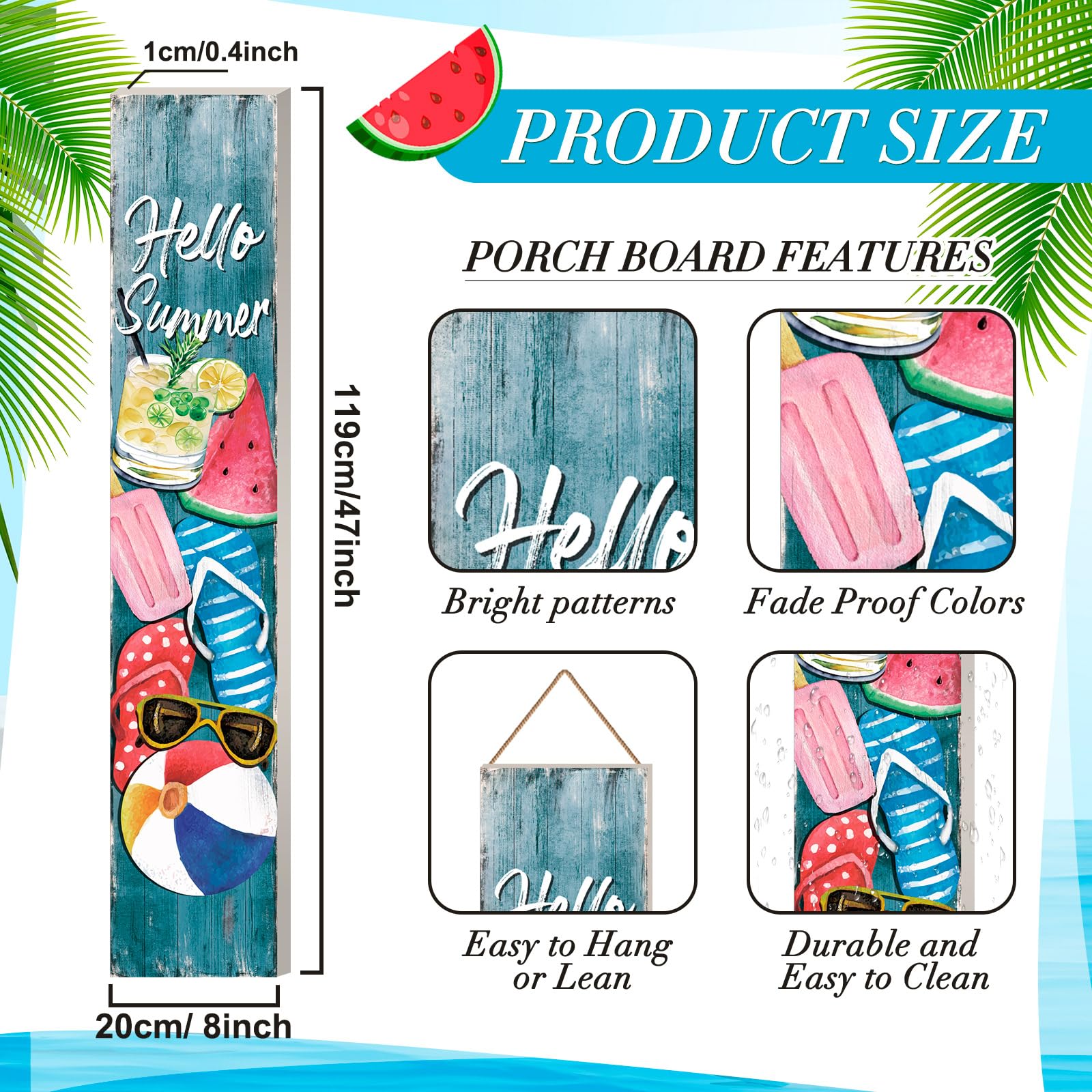 Amazon.com: Chitidr Hello Summer Porch Sign Wooden Welcome