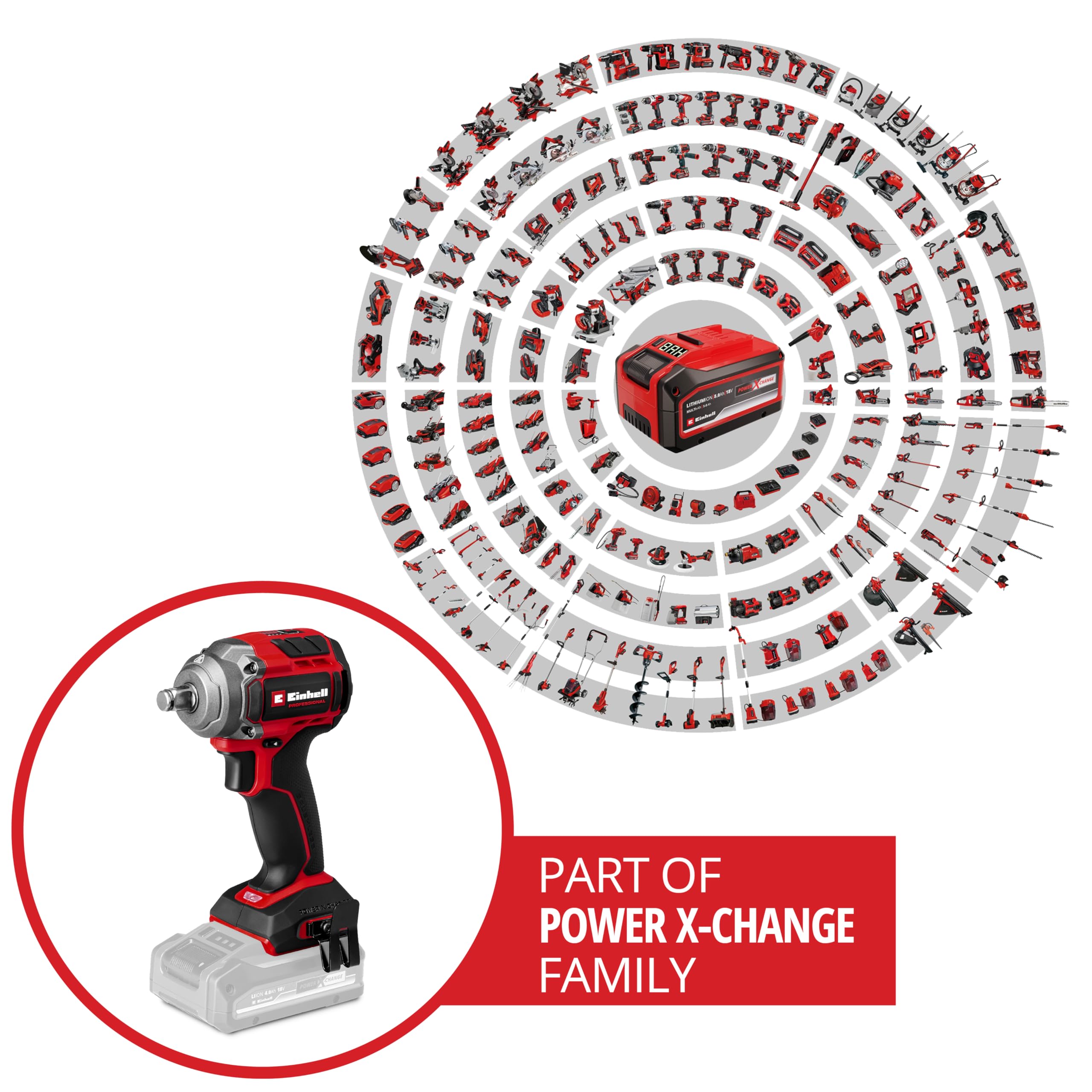 Einhell Professional Trapano a percussione a batteria TP-CW 18/350-C Li BL-Solo PXC (18 V, coppia 350 Nm, funzione di arresto automatico, Brushless, mandrino esagonale, batteria esclusa)