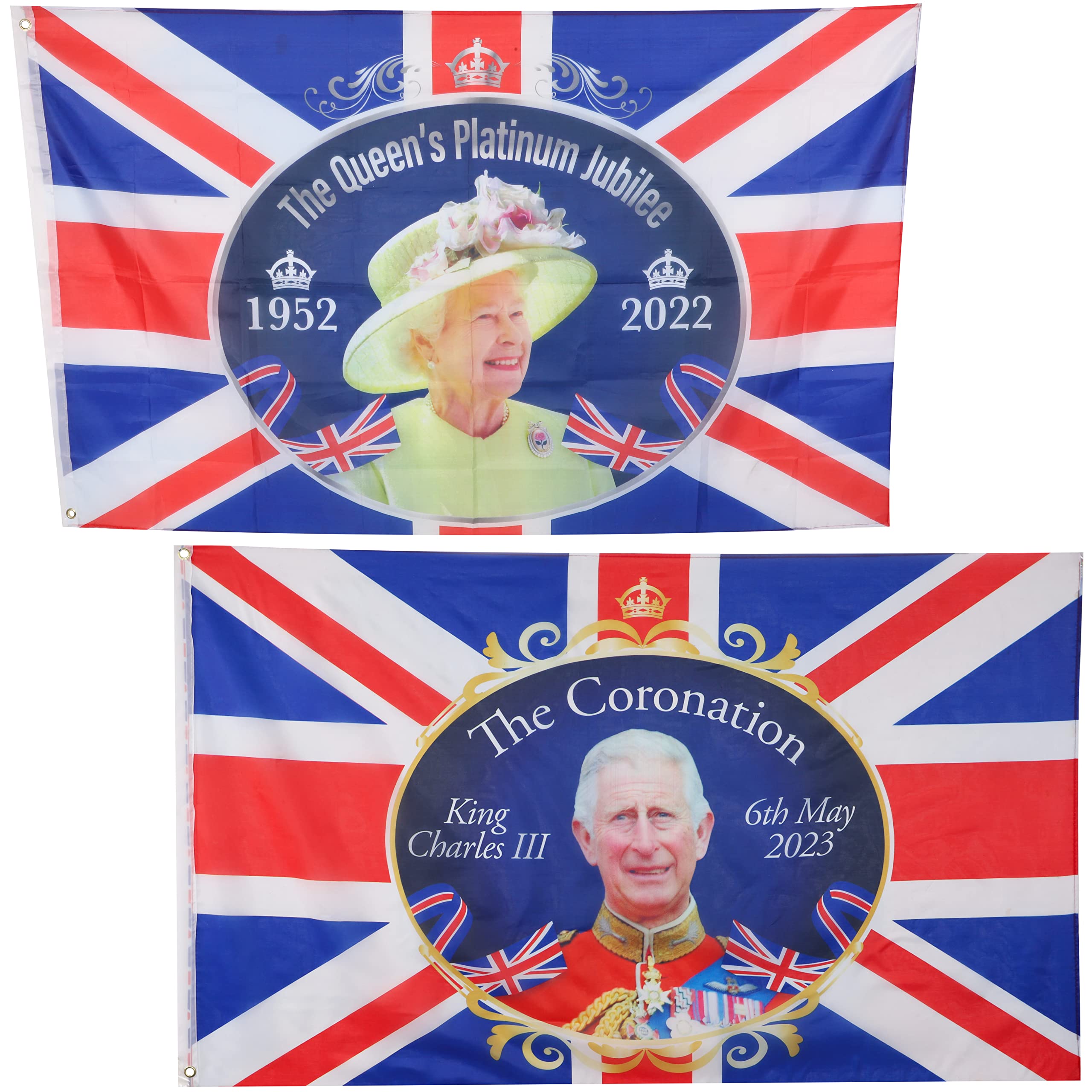 Toyland® Pack of 2-5ft X 3ft (150cm X 91cm) Royal Family Souvenir Flags