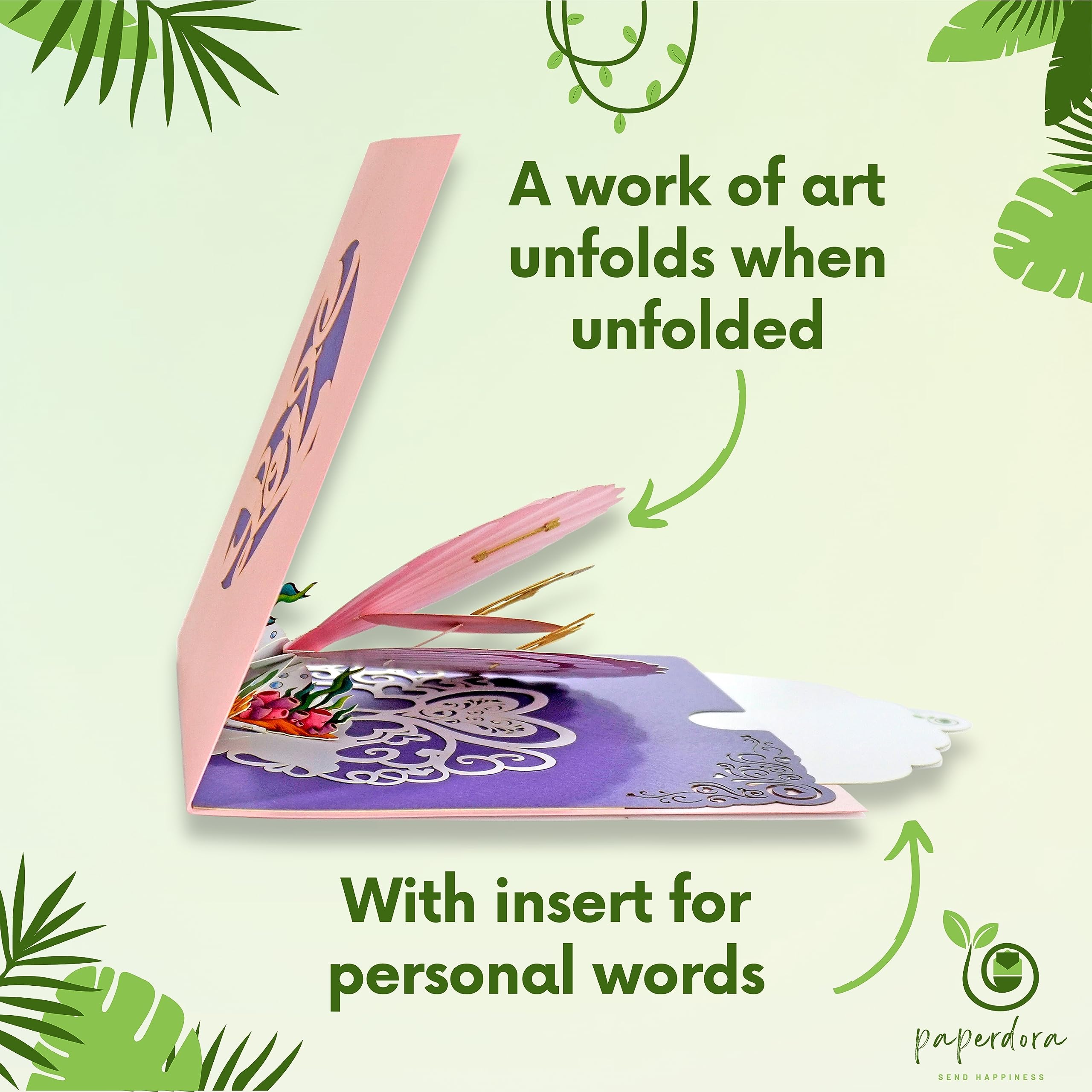 paperdora® 3D Pop-Up Card „Love“ with Envelope and Wax Seal - Greeting Card Gift Card Gift Certificate Voucher - Image 2