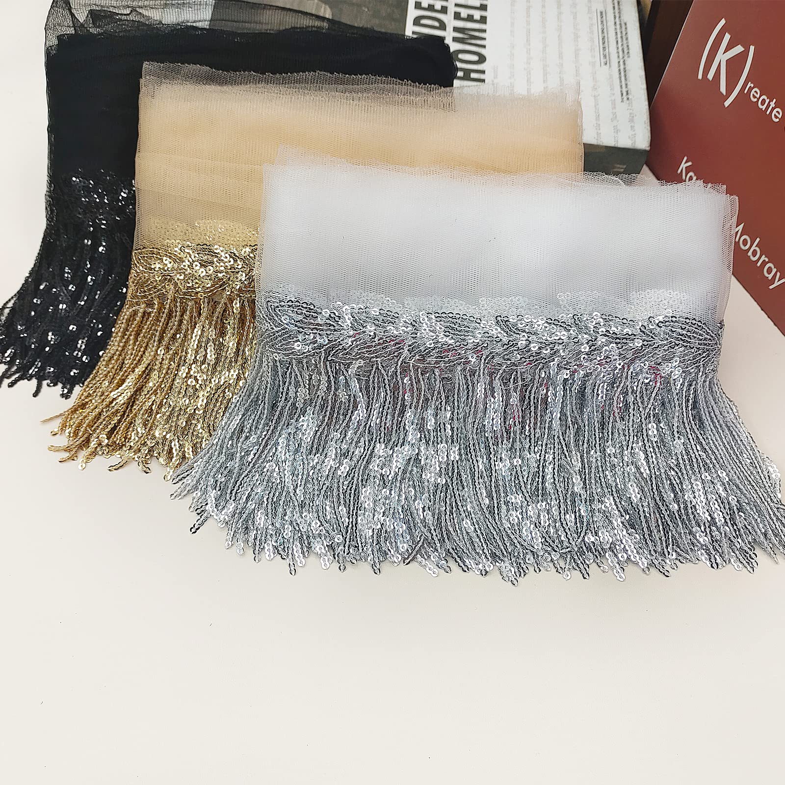 5 m lang en 15 cm zijden franje decoratief lint naaien accessoires naaien accessoires doe-het-zelf kleding kostuums naaien decoratie zwart