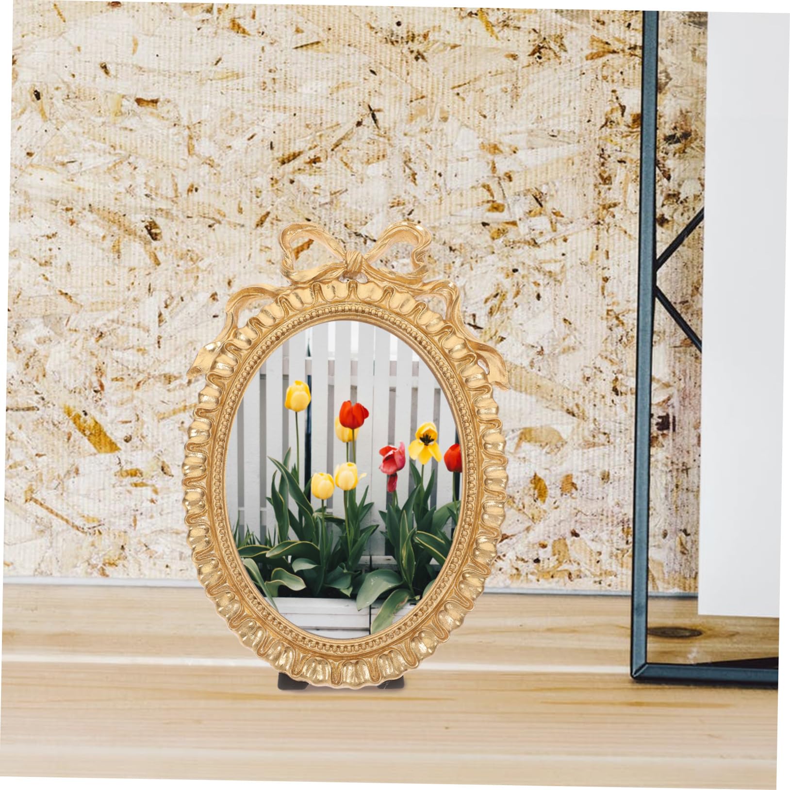 Goldener Elegant Kunstharz mit Bilderrahmen aus Ovaler Schleife Romantisch für Wand und Tischdeko für Zuhause und Hochzeiten