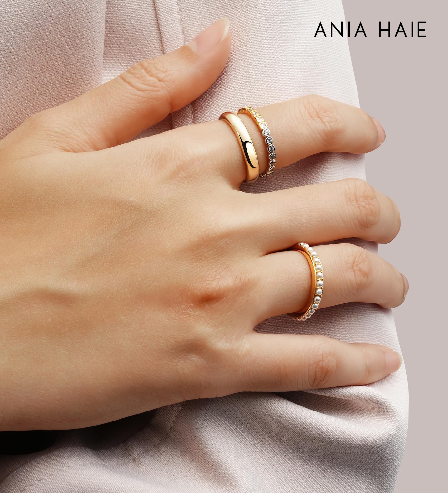ANIA HAIE Damen Ring CHIC Creator Bezel Set Ring aus 925 Sterling Silber, besetzt mit 22 Zirkonia, inkl. Geschenkverpackung