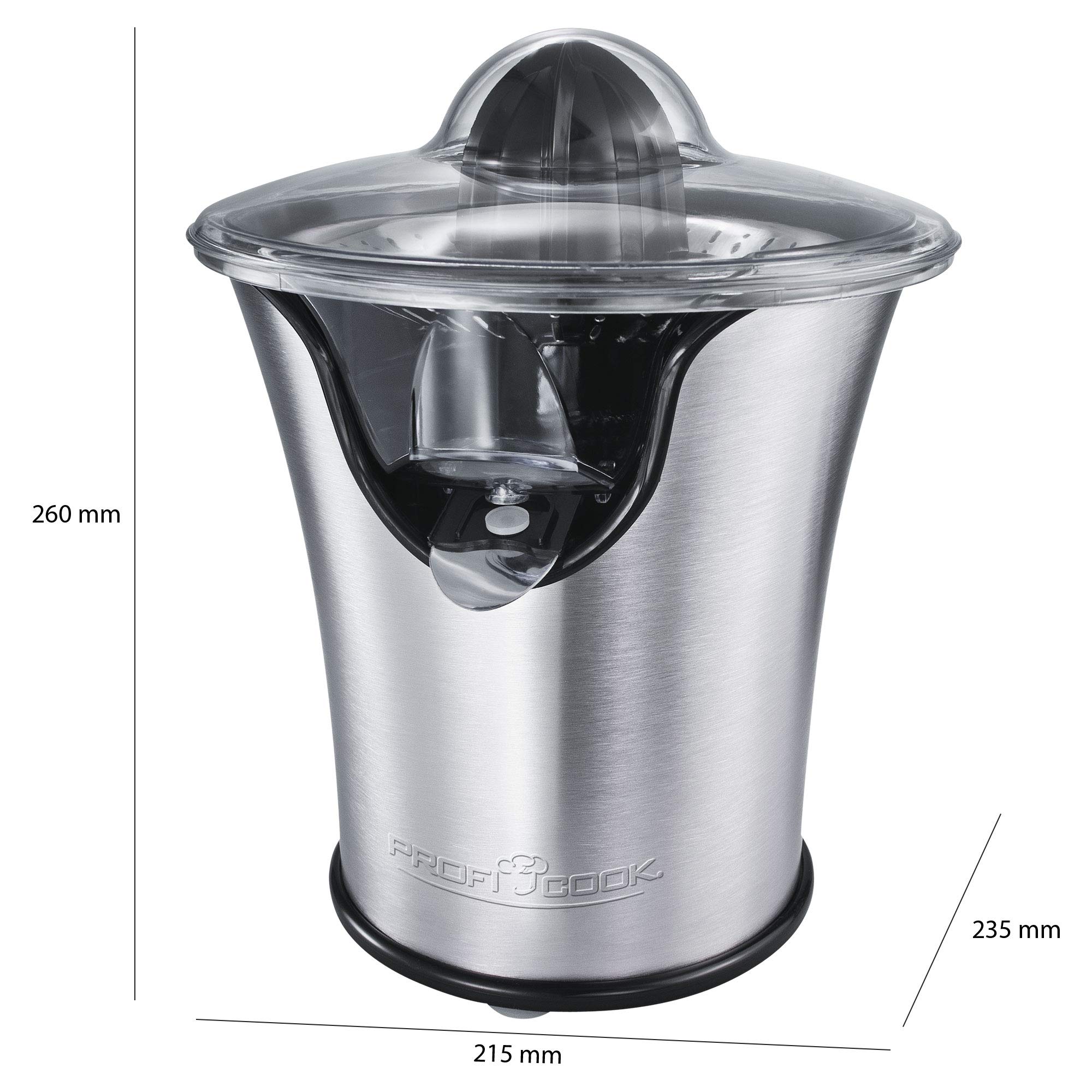 Profi Cook PC-ZP 1018 - Wyciskarka do cytrusów - Funkcja zapobiegająca kapaniu - 100 W - Kolor srebrny