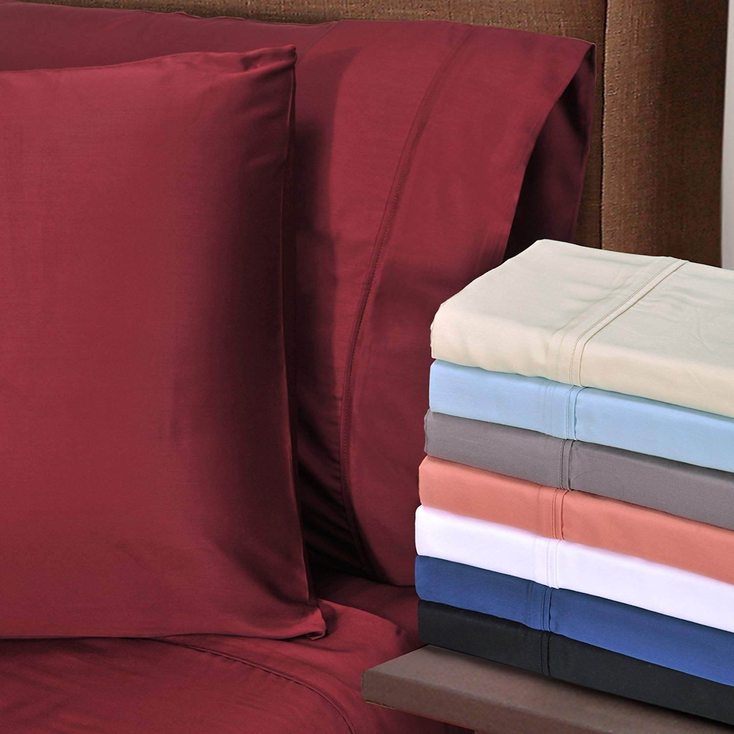 Superior - Fundas de Almohada 51 x 102 cm, 100% de Modal de Fibra de hayedo de 300 Hilos, Color Marfil Liso, 1 par