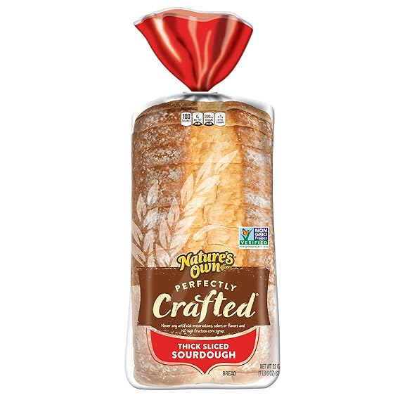 Nature's Own Perfectly Crafted Sourdough Bread, Thick Sliced Non-GMO Sourdough Bread, 22 oz Loaf
