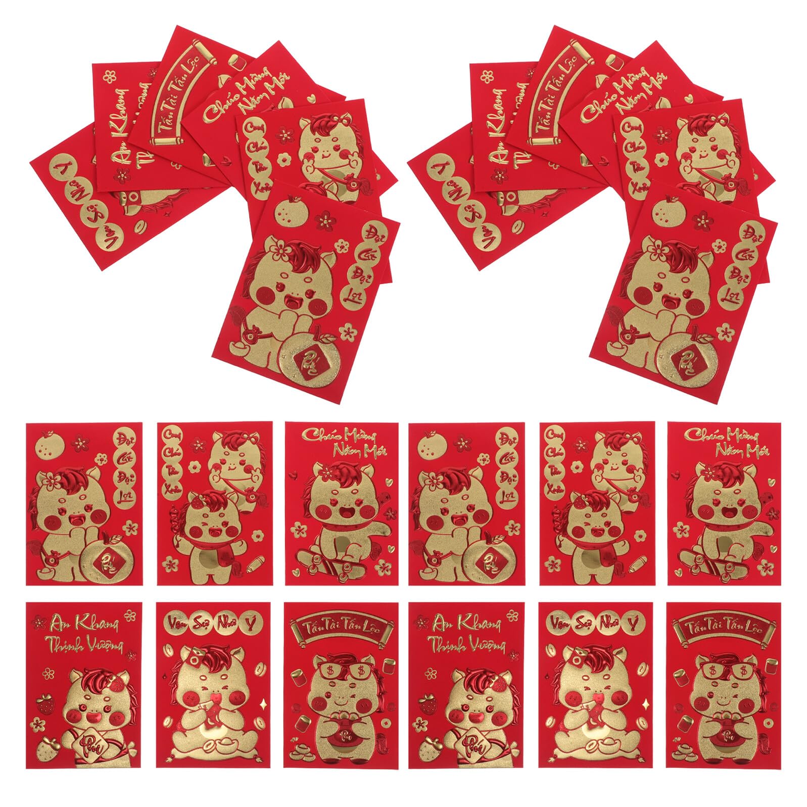 PRETYZOOM 360 Piezas Sobres Rojos Para Dinero De Año Vietnamita Sobres Hongbao Para Regalos Del Festival Lunar De Temporada