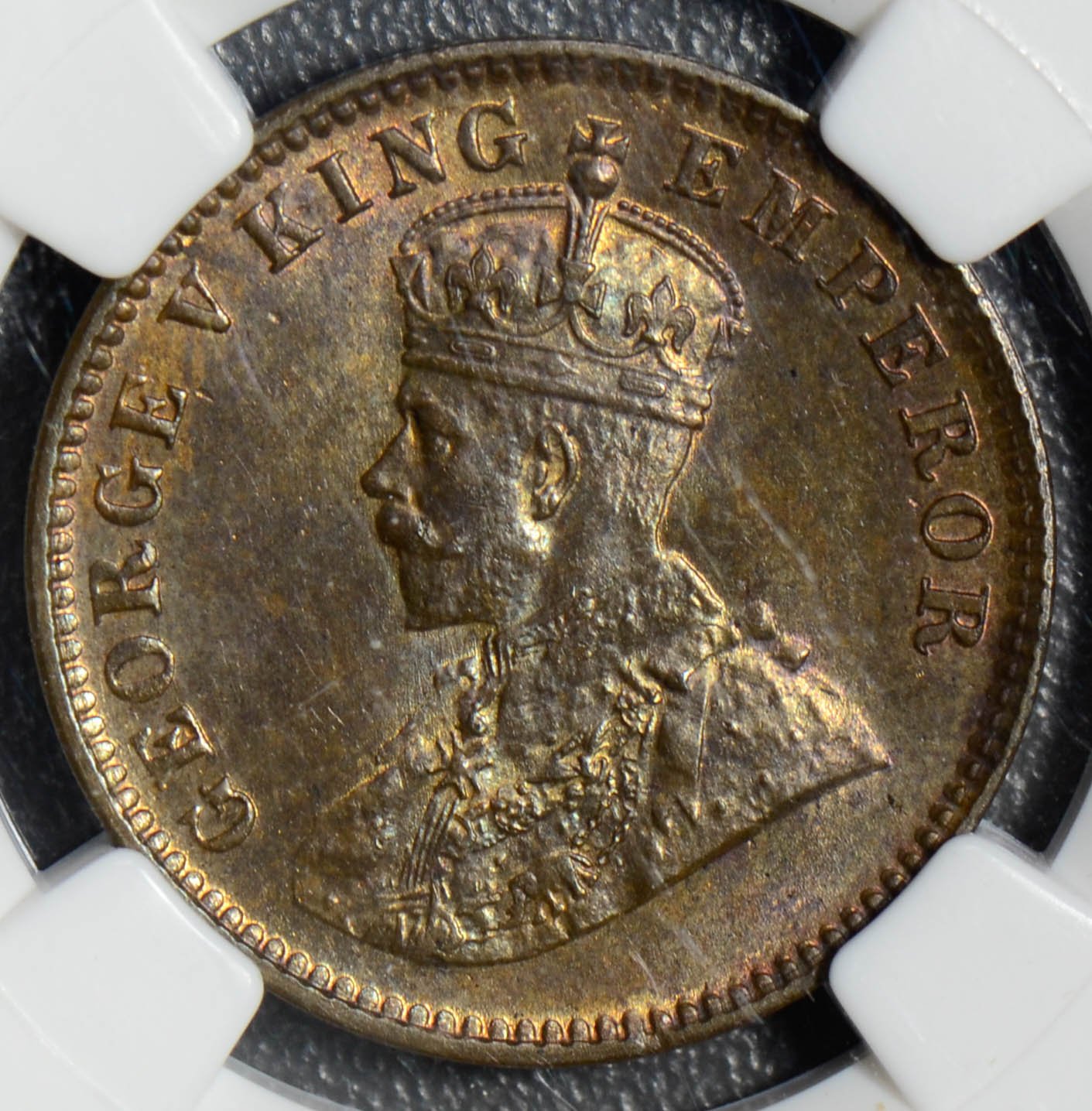 Collectible Coin NG0393 British India 1913 C 1/4 Anna NGC MS63BN 