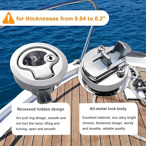 Miniatura 3 de evan Pestillo de golpe, pestillo redondo de arrastre para caravana, yates, cubierta, barco, escotilla de repuesto para 14 de pulgada de grosor,