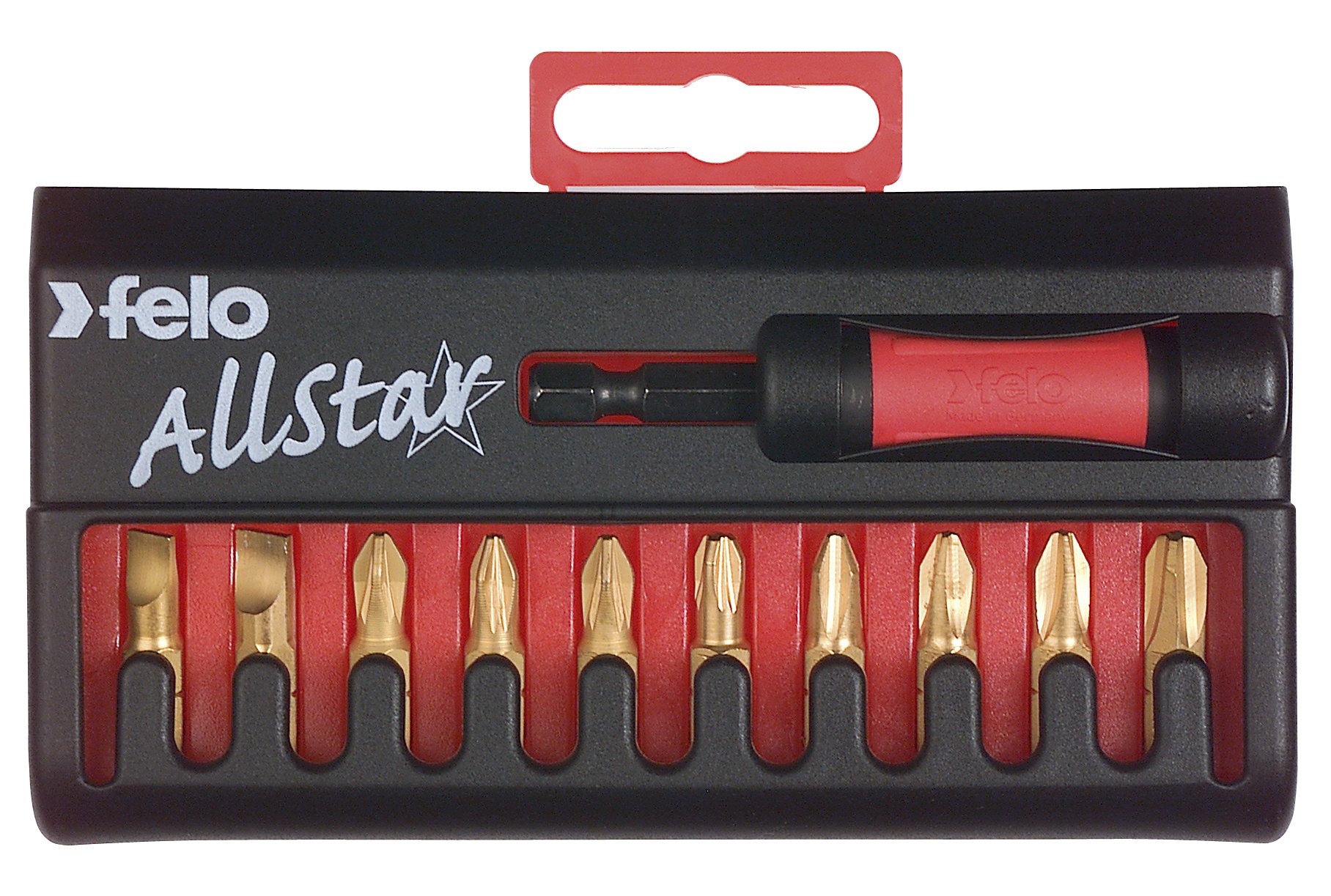 Felo Multicolor Allstar 00002090176 Universal Tin Bit Box 11 Pieces