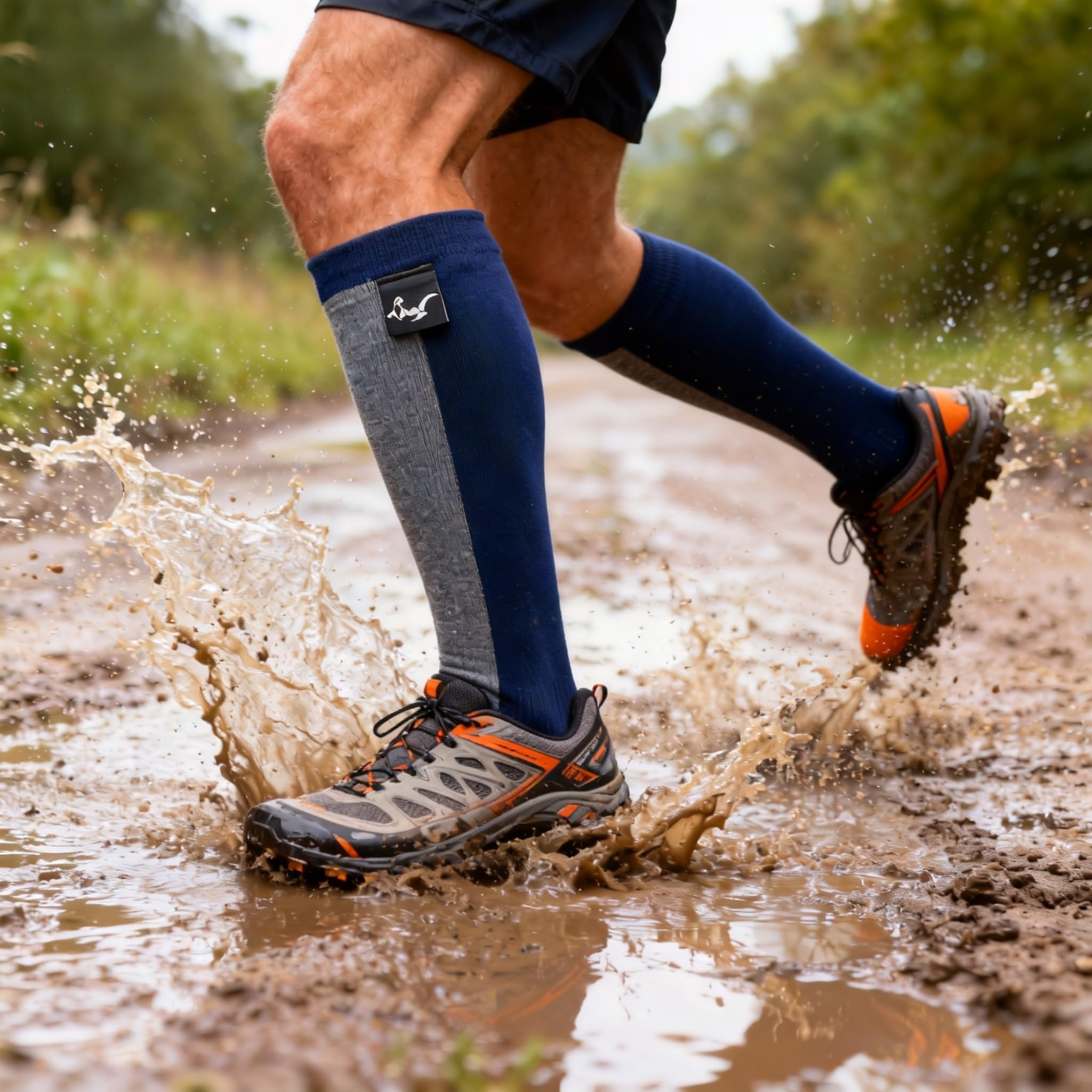 OTTERSHELL Chaussettes longueur genou étanches en laine mérino. Chaud et respirant. Tissu composite à 3 couches, anti-humidité pour la randonnée, la randonnée, le ski