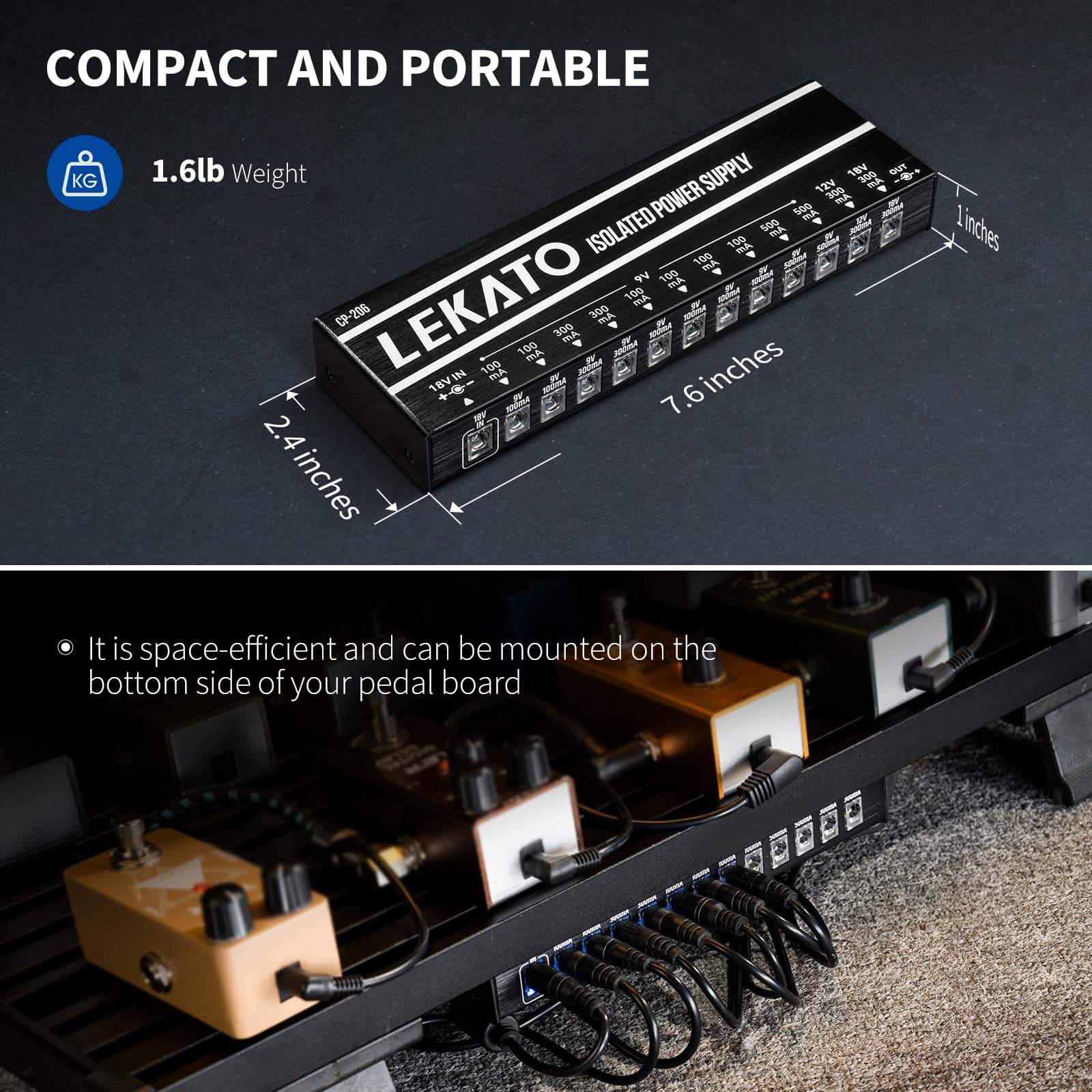 Amazon.com: LEKATO Guitar Pedal Power Supply - 12 Port Isolated