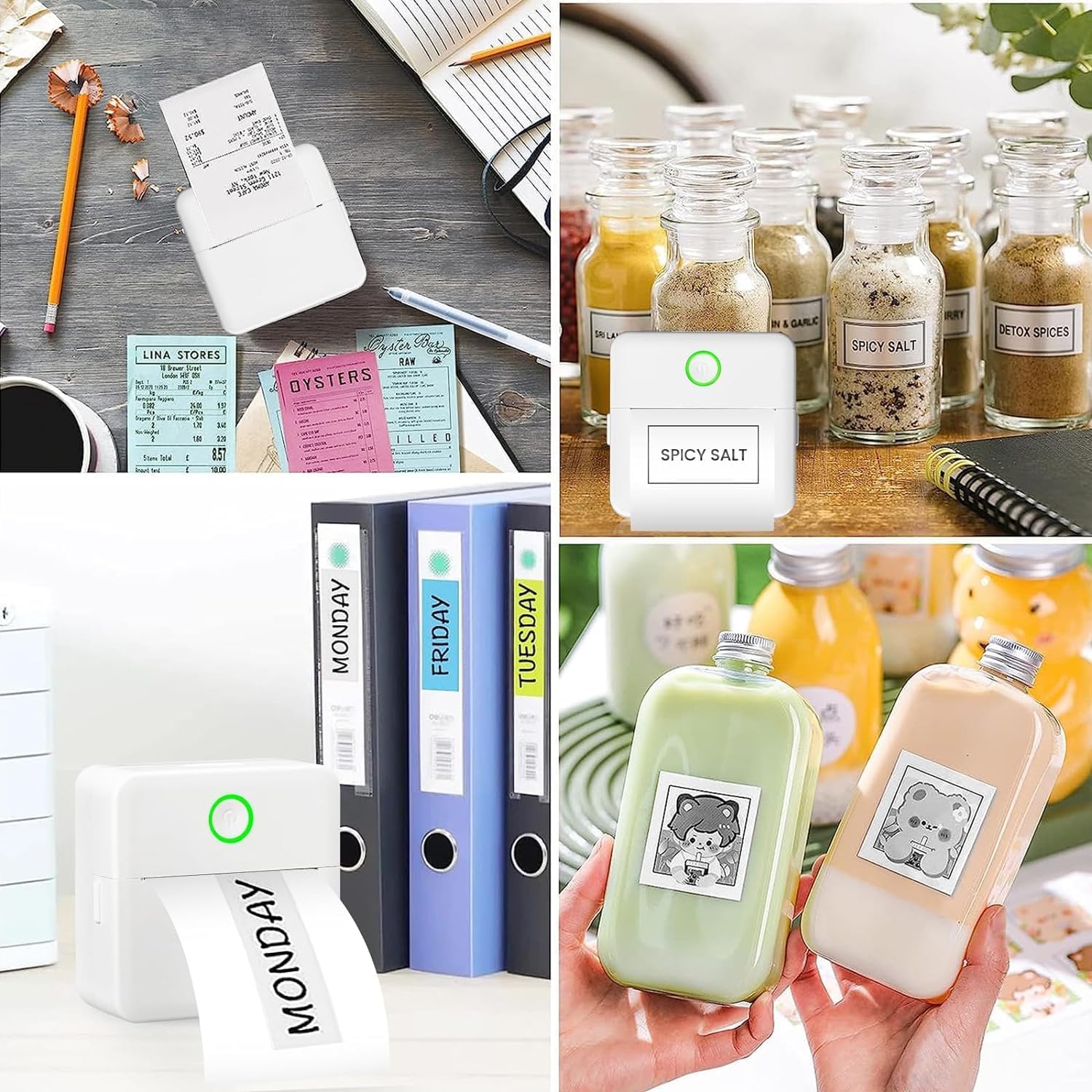 mafiti Mini termiczna drukarka fotograficzna Bluetooth, kompatybilna z systemem iOS Android, do pomocy w nauce, do biura, na etykietę paragonową, zabawa, praca, dziennik