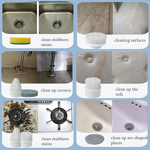 Miniatura 4 de Limpiador eléctrico giratorio  Limpiador de baño de alta eficiencia para bañeraazulejossuelofregaderoventana  Depurador eléctrico inalámbrico con 4