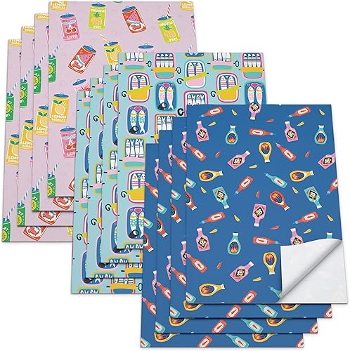 American Greetings Hojas de papel de regalo con líneas de rejilla, latas (12 hojas, 30 pulgadas x 20 pulgadas)