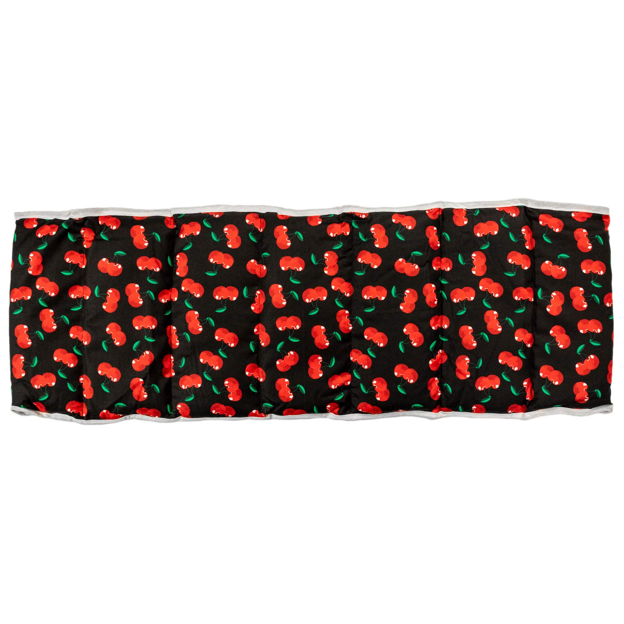 Wärmekissen Johanniskernkissen Gürtel mit Klettverschluss - ca. 135cm - 7-Kammer. Körnerkissen - cherry-black
