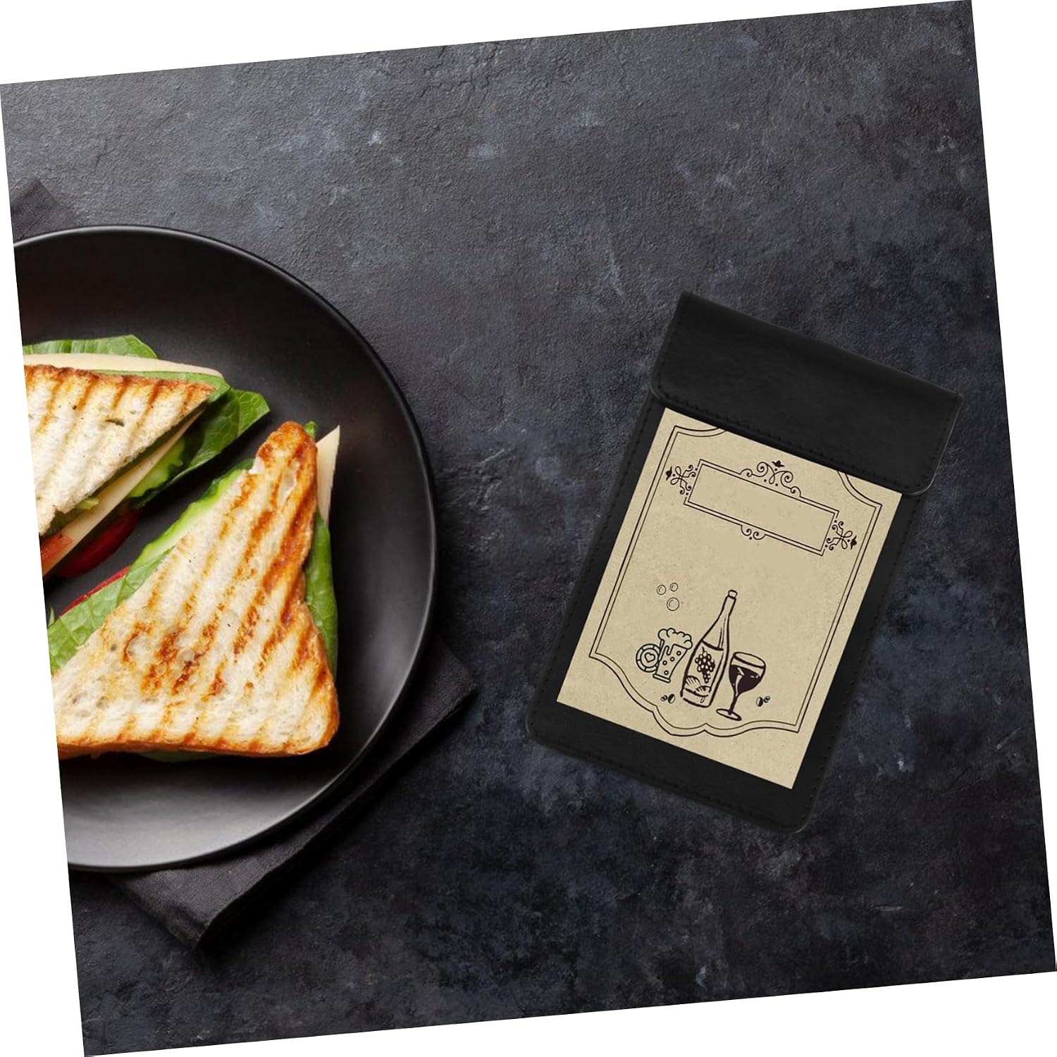 Holibanna Restaurant Bill Holder Check Presenter Non- Compact Server Book for Cafes and Eateries Lightweight Guest Check Organizer Versatile Receipt File for Waitstaff Black