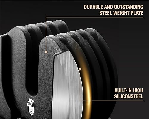 Miniatura 5 de Tahoe Trails Mancuernas ajustables todo en uno de 5.5 a 55 libras, juego de mancuernas Tahoe Trails, pesas ajustables mediante mango giratorio,