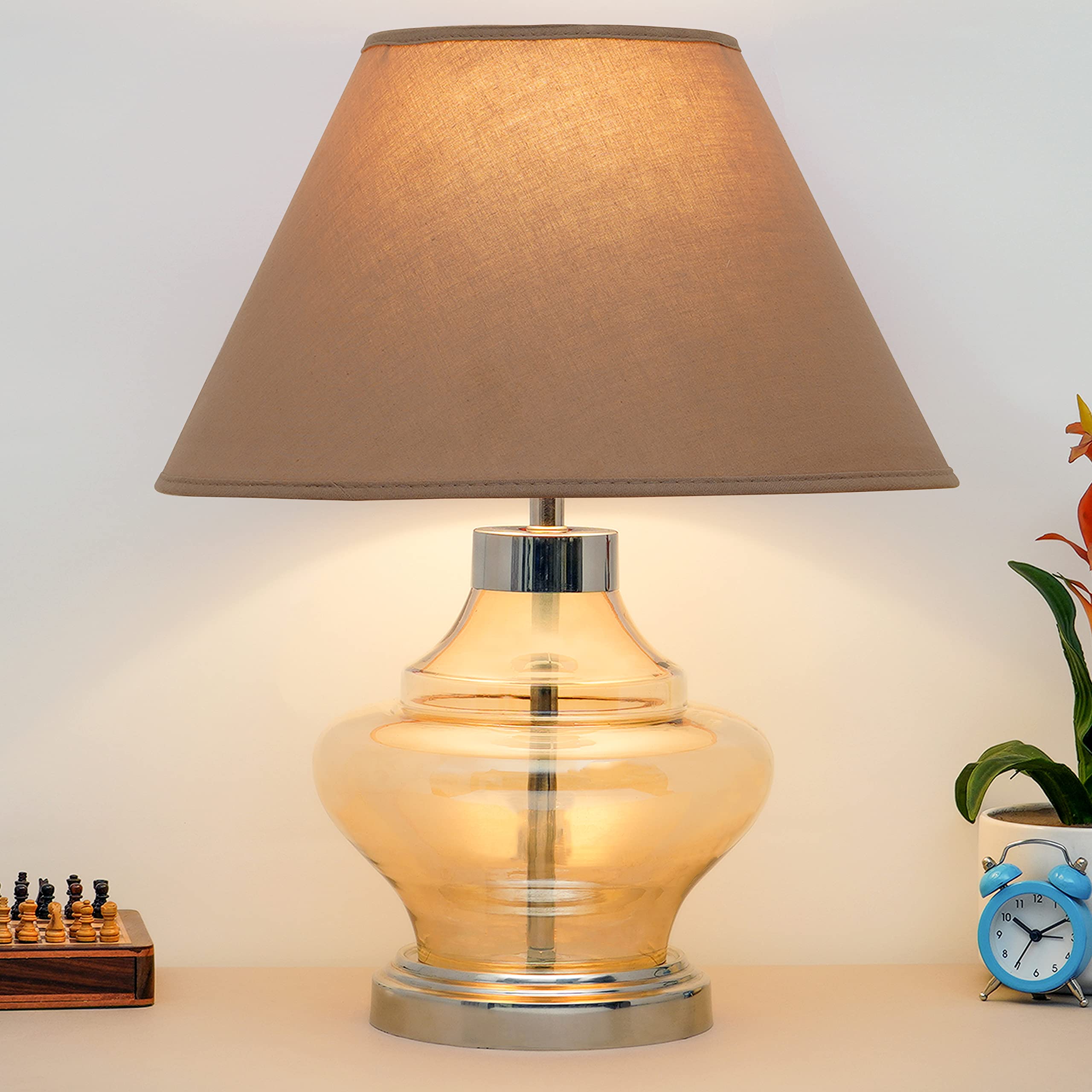 Kapoor E-ILLUMINATIONS Arnie Amber Glass Table Lamp