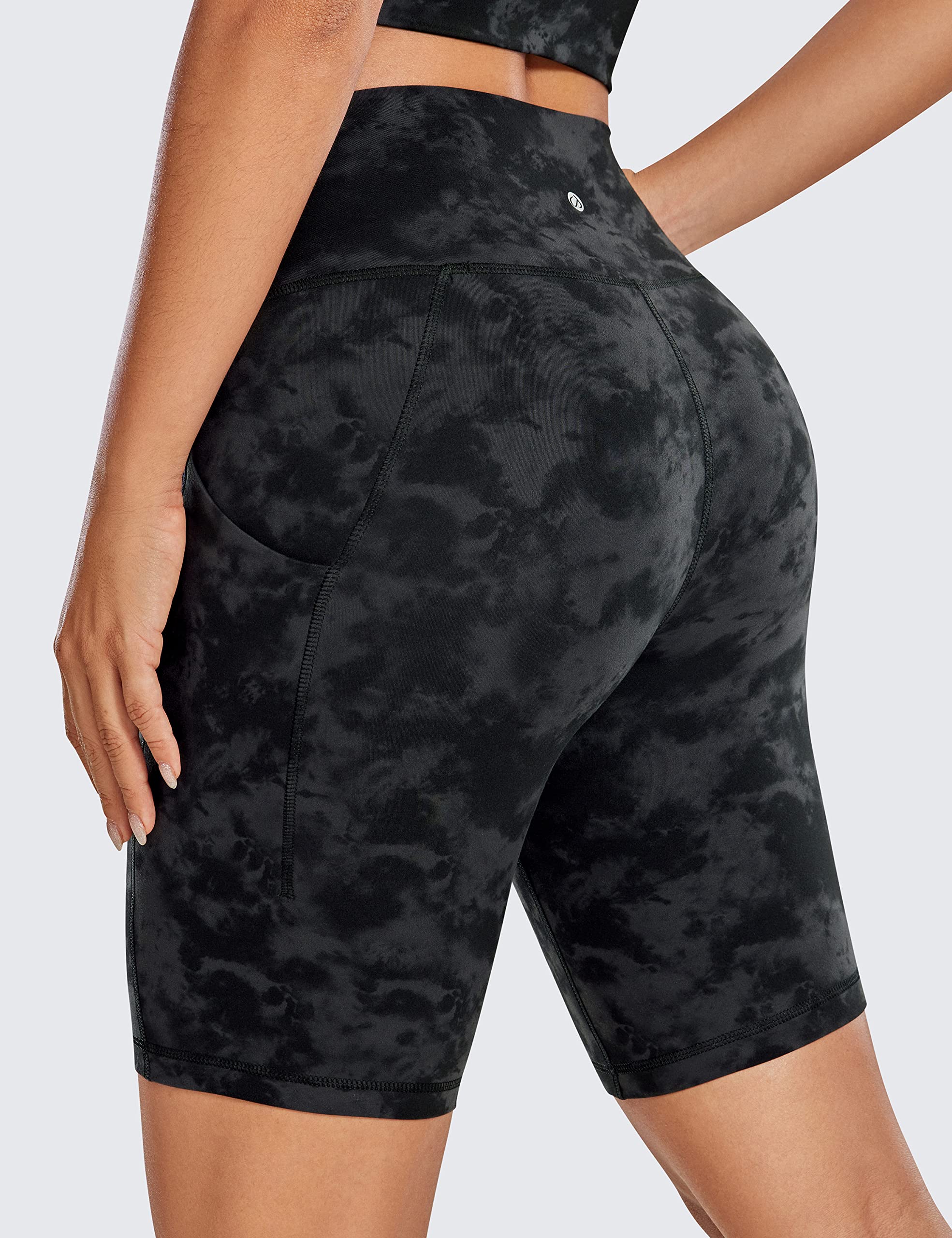 CRZ YOGA Damskie Butterluxe Gym Szorty do jogi 8''-Szorty do biegania z kieszeniami z wysokim taliem