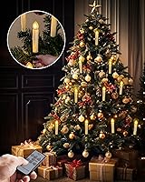 Vista 2 de Homemory 10 PCS LED Window Candles with Remote Timer, Battery Operated Flameless Taper Christmas Candles Light with Clips/Suction Cups, Flickering