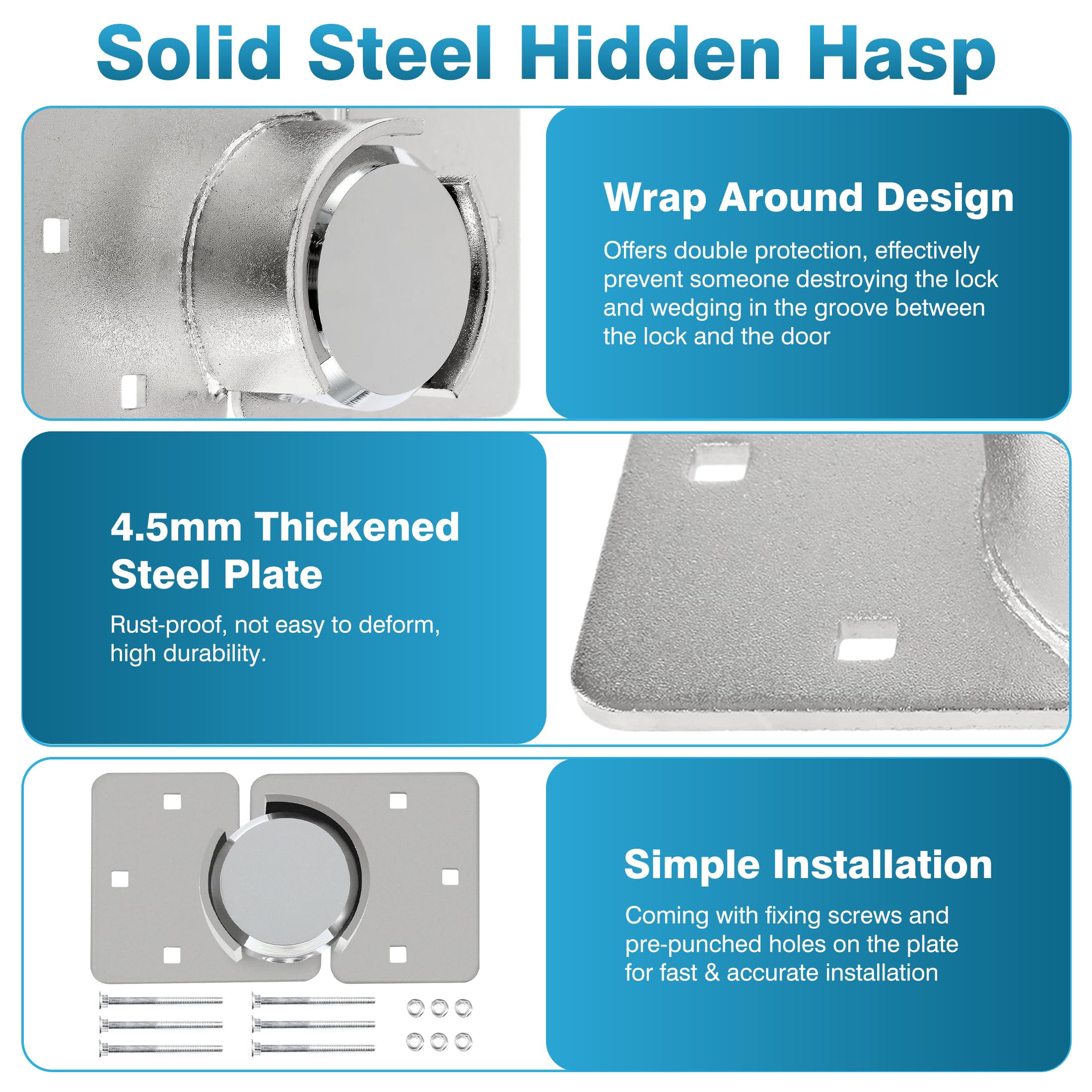 IRONWALLS 2 Pack Hidden Shackle Padlock Set 73mm Heavy Duty Steel