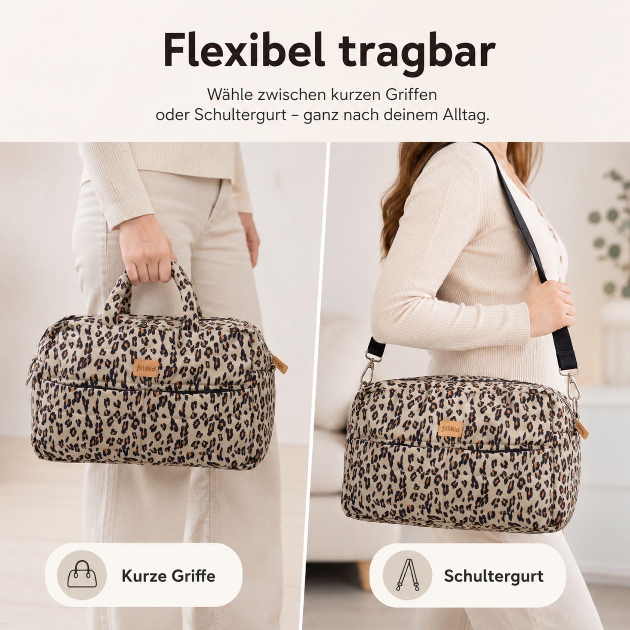 Fillikid Wickeltasche Toulouse Exklusiv | Inkl. Wickelauflage | Große Windeltasche mit Schultergurt & Tragegriffen, Viele Fächer | Stylische Mama Tasche für Unterwegs | Inkl. Wickelauflage, Schultergurt & Tragegriffe, Viele Fächer, Große Windeltasche