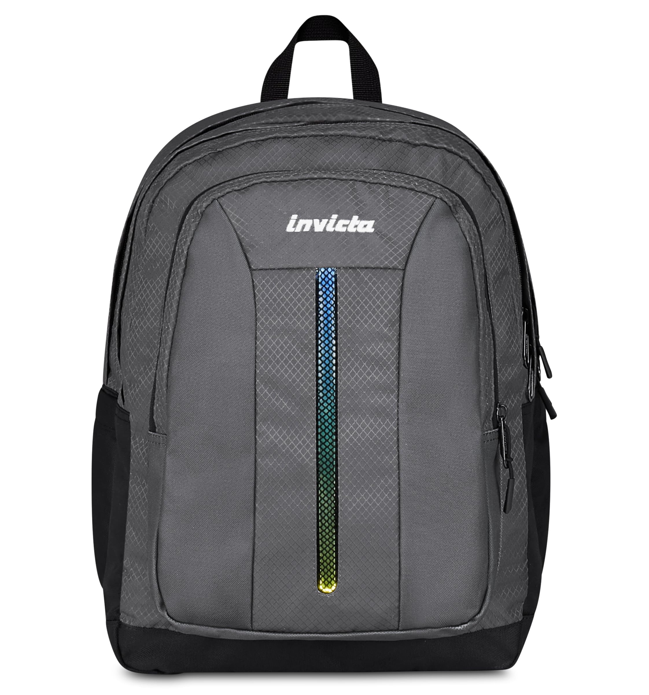 Invicta Zaino Scuola Jelek Up Led, Grigio, Doppio Scomparto Con Tasca per PC e Tasca per Borraccia, 36 lt, Scuola Media e Superiore, Zaino Ragazza e Ragazzo