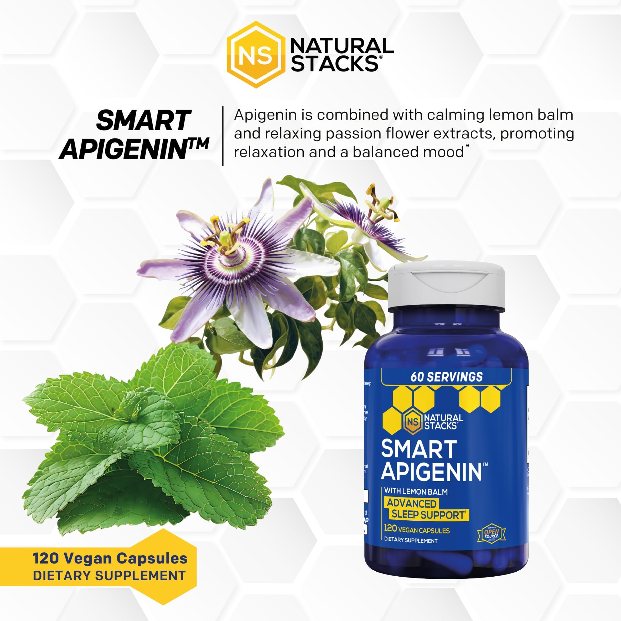 Smart Apigenin Sleep Supplement, Melatonin Free Sleep Support, 60 Servings — Amazon image 6