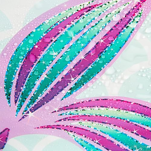 Miniatura 3 de WERNNSAI Mantel de mesa de sirena, paquete de 2 manteles de plástico estampados desechables de 108 x 54 pulgadas, suministros de fiesta para niños y