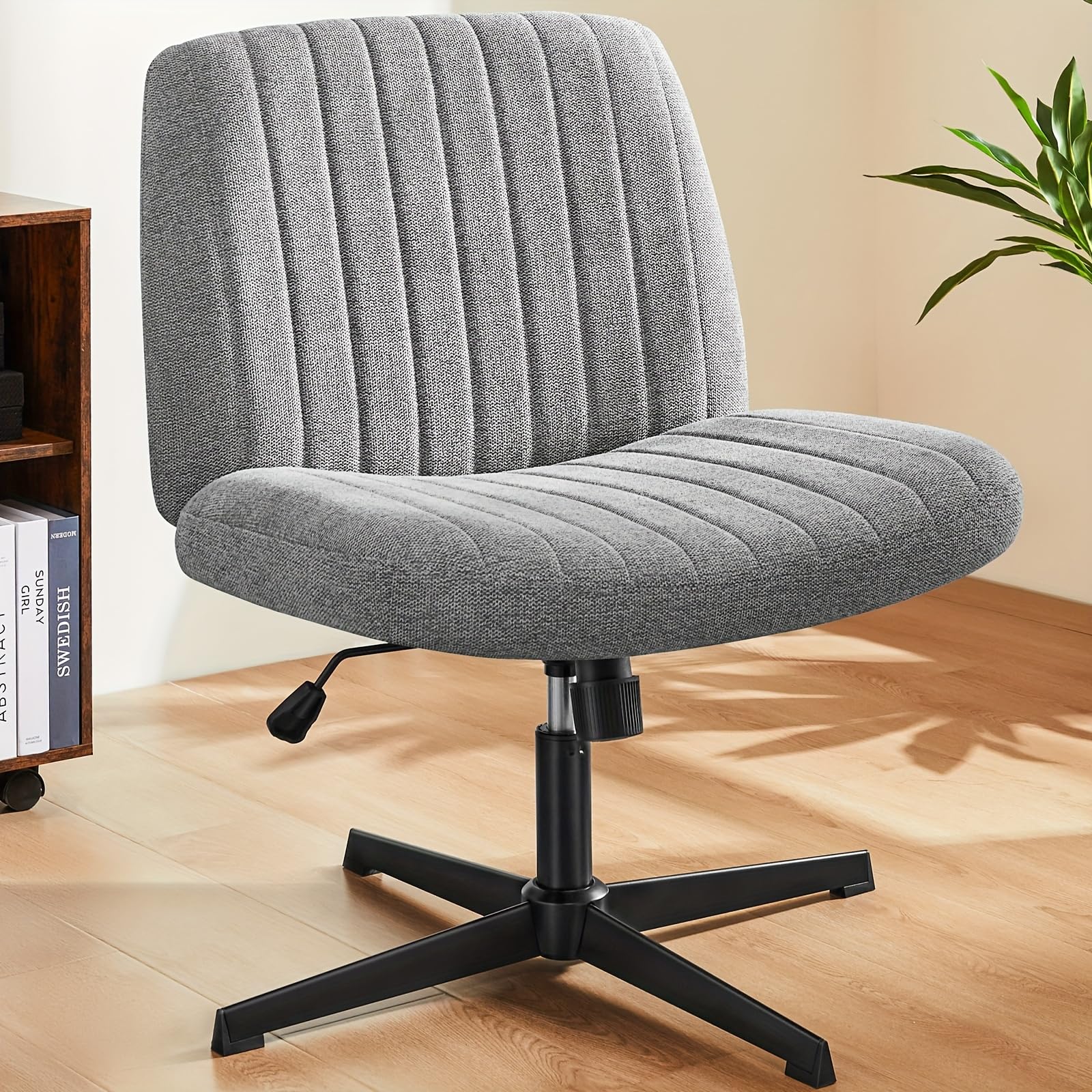 Chaise de bureau large siège confortable sans roulettes pour maison